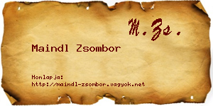 Maindl Zsombor névjegykártya
